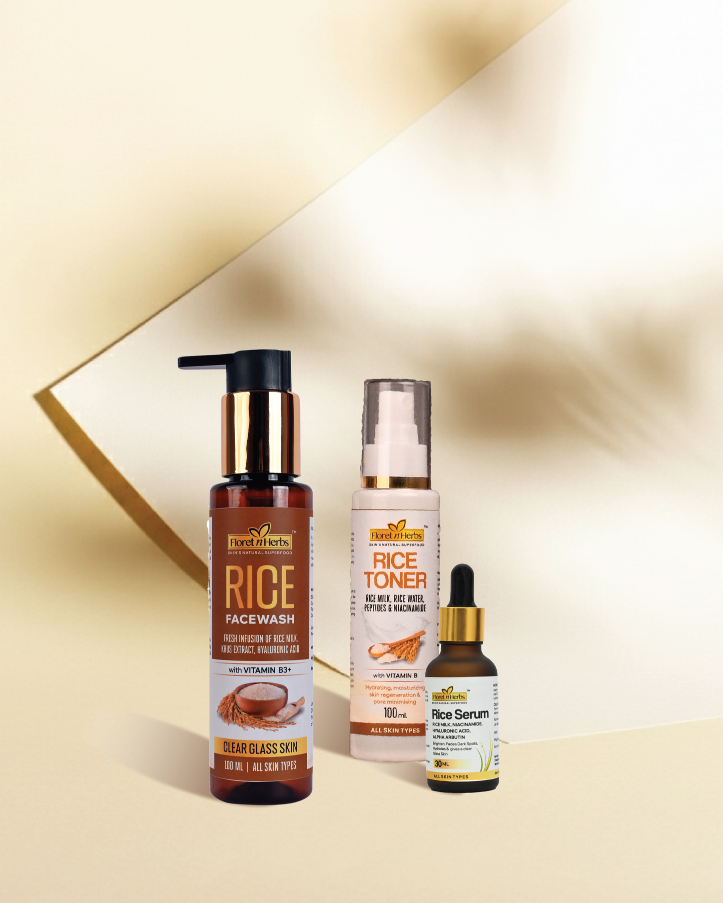 RICE FACEWASH + RICE TONER + RICE SERUM